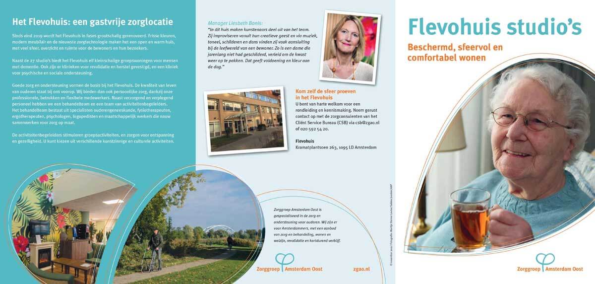Folder Flevohuis studios Zorggroep Amsterdam Oost 1